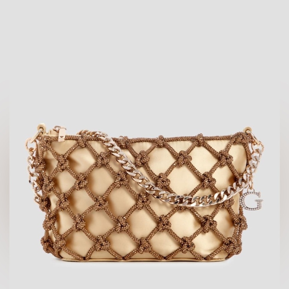 New GUESS Zalina Top-Zip Shoulder Bag